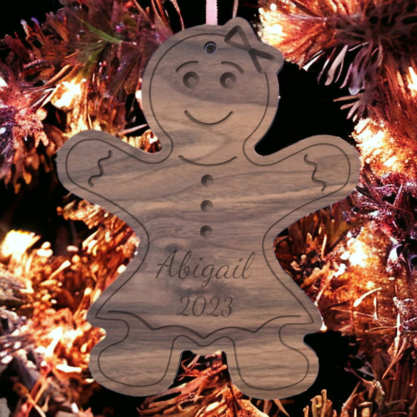 Gingerbread Girl Ornament - Harmony Hand Woodcrafts