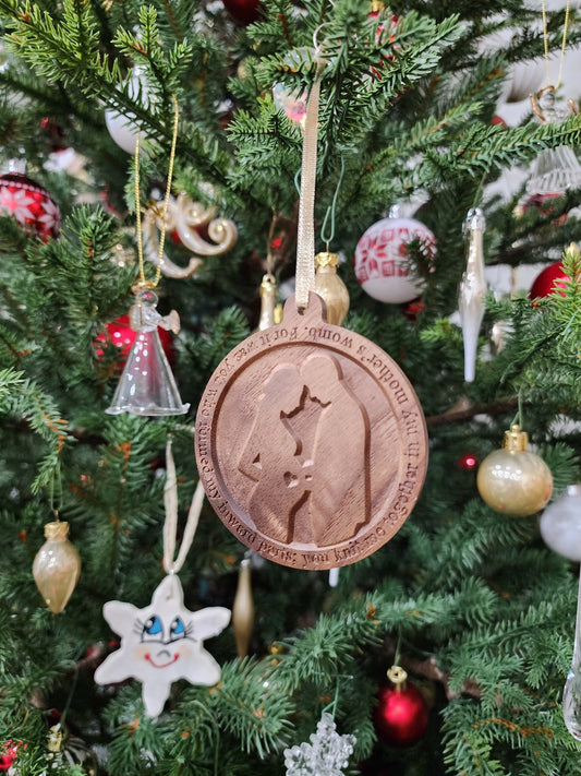 Pregnant Couple Ornament - Harmony Hand Woodcrafts