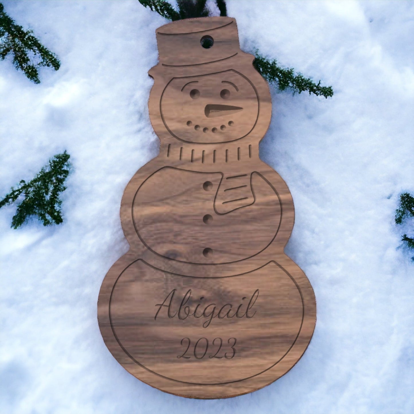 Snowman Ornament - Harmony Hand Woodcrafts